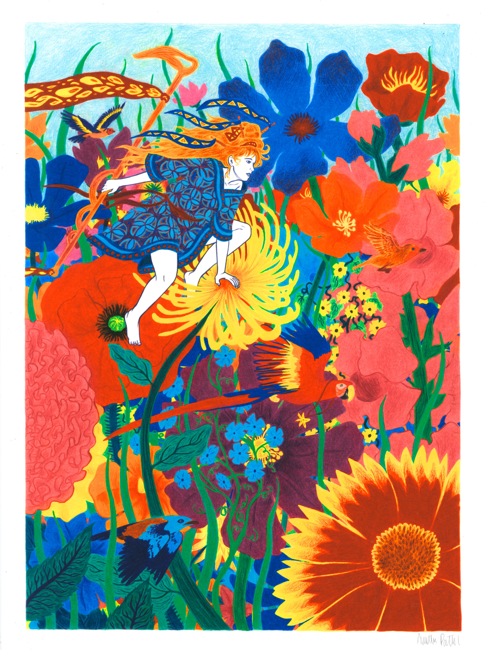 Le grand champ de fleurs reproduction